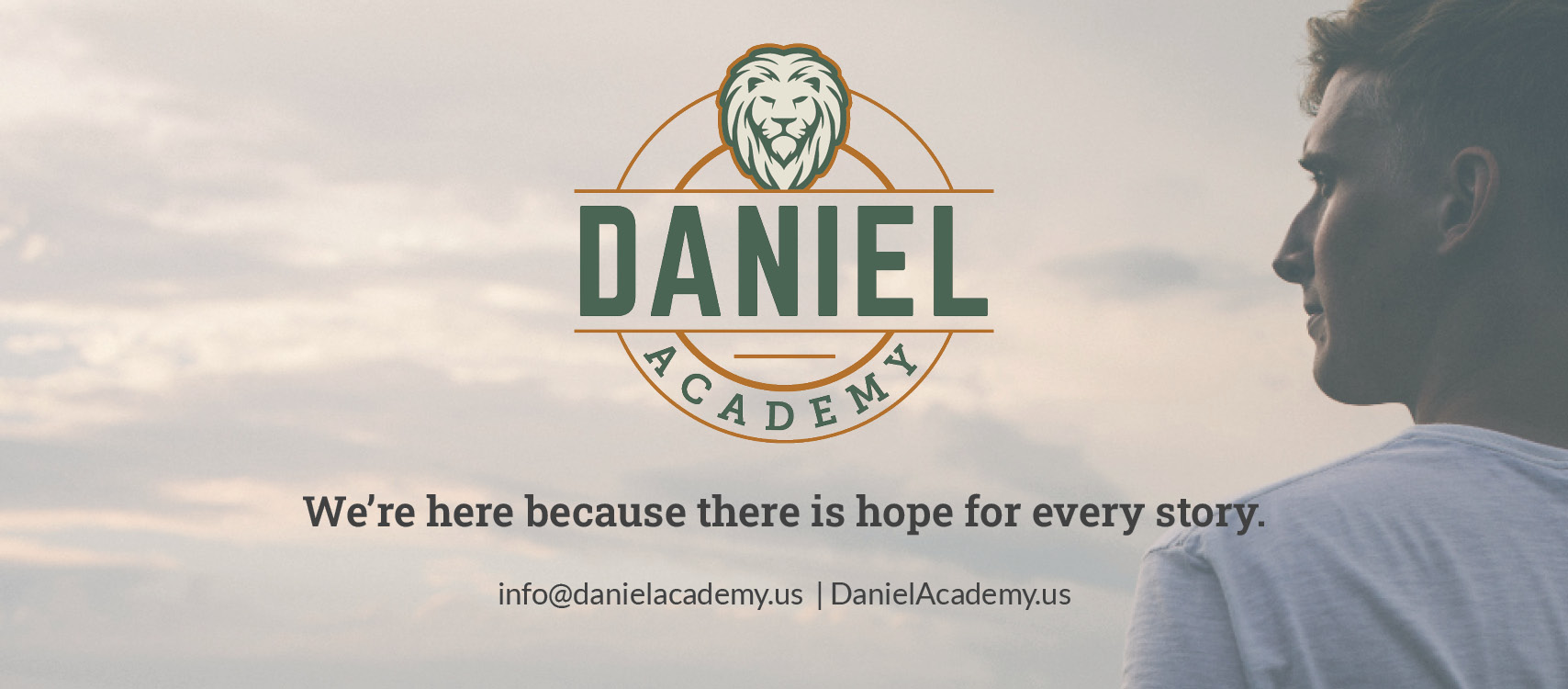 Daniel Academy — a young man looking toward the horizon, with the Daniel Academy logo